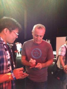 Curt Smith Signing Autographs backstage at show