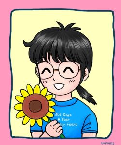 Manami animates herself wearing the 365 TFF shirt she bought for tour 2012.