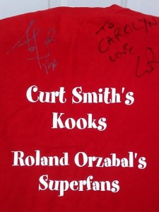 This isn't her first rodeo, Carolyn has been a long time fan...here's her Travel fan Tshirt from 2014