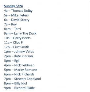 Richard Blade Curt Smith Schedule 1st Wave